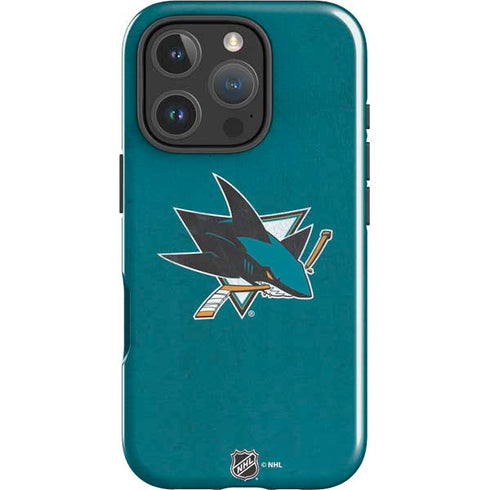 NHL San Jose Sharks Distressed iPhone 16 Pro Impact Case